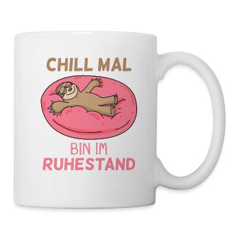 Endlich Rentner - Rente Spruch lustig - Tasse - Weiß - Rechts