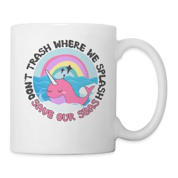 Müll nicht, wo wir spritzen retten unsere Meere - Tasse - Weiß - Rechts