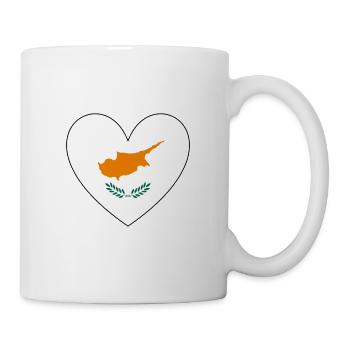 Zypern Flagge Herz - Tasse - Weiß - Rechts