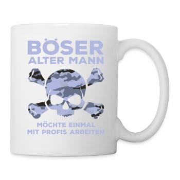 Böser Alter Mann - Camouflage Totenkopf Tarnmuster - Tasse - Weiß - Rechts