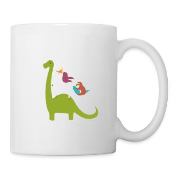 To The Rave Funny EDM Unicorn Sloth Dinosaur - Tasse - Weiß - Rechts