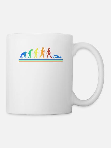 Schwimmer Evolution Freizeitsport Athleten - Tasse - Weiß