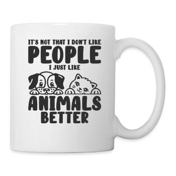 Amoureux des animaux Introverti Chat Chien Animal de compagnie - Mug blanc - blanc - Droite