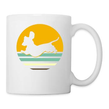 Retro dachshund dachshund dog silhouette gift - Mug - white - Right