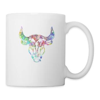 Psychedelic zodiac sign Taurus - Mug - white - Right