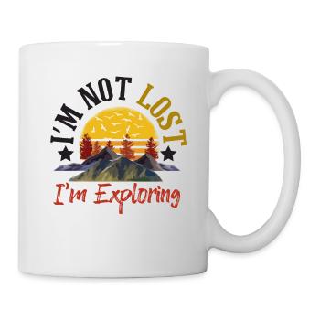Ich bin nicht verloren, ich erkunde - Hiking Mountain - Tasse - Weiß - Rechts
