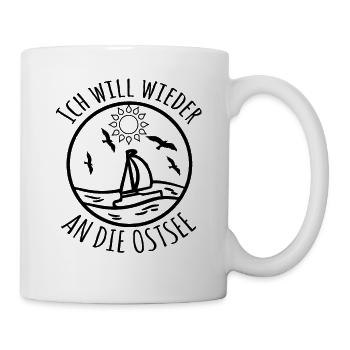 Ich will wieder an die Ostsee - Tasse - Weiß - Rechts