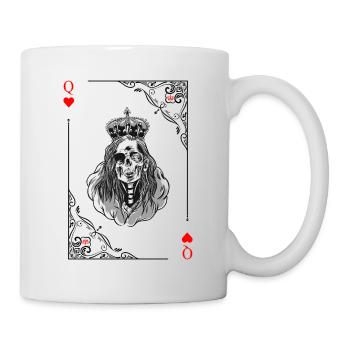 Cartes cartes coeur dame jeu de cartes - Mug blanc - blanc - Droite