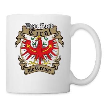Dem Land Tirol die Treue mit Tiroler Adler Wappen - Tasse - Weiß - Rechts