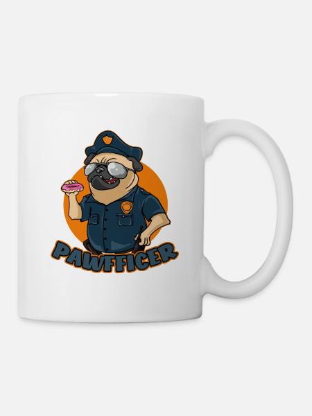 Pawfficer Der Donut Polizeihund - Tasse - Weiß