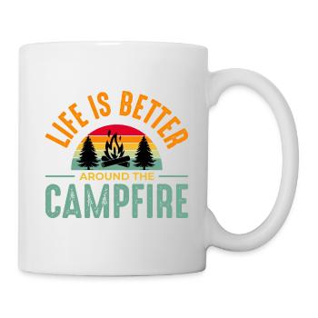 Camping Zelten Natur Freiheit Urlaub Ferien - Tasse - Weiß - Rechts
