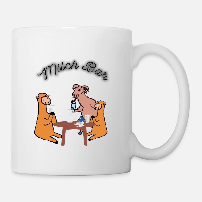 Alpaka und Lama in einer Milchbar - Tasse - Weiß