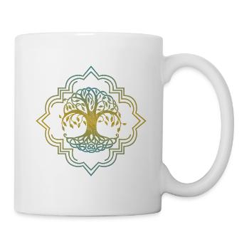 Der Weltenbaum Yggdrasil Wikinger Tattoo Design - Tasse - Weiß - Rechts