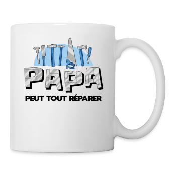 papa peut tout réparer - Mug blanc - blanc - Droite