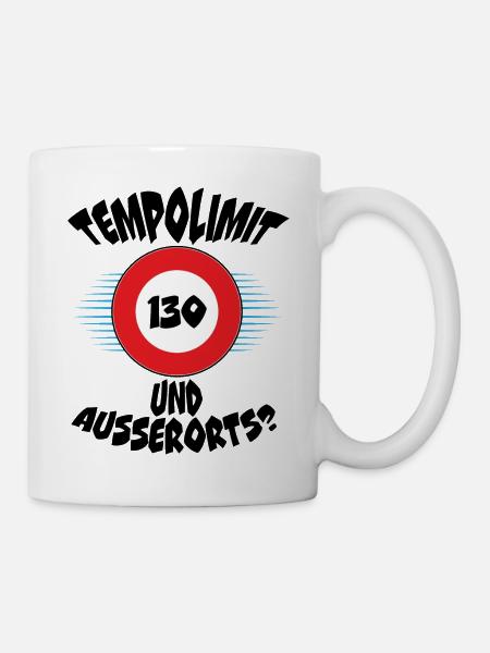 Tempolimit Autobahn Geschwindigkeit Grüne Baerbock - Tasse - Weiß