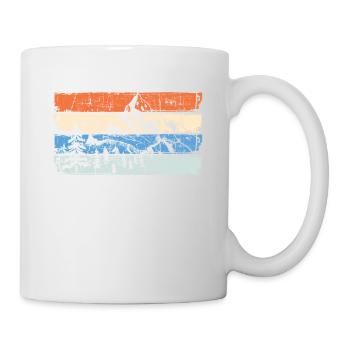 Hiking Wandern Berge Natur Berg Retro Geschenk - Tasse - Weiß - Rechts