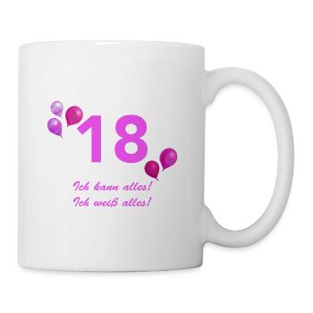 Endlich 18 Ich Kann Alles - Tasse - Weiß - Rechts