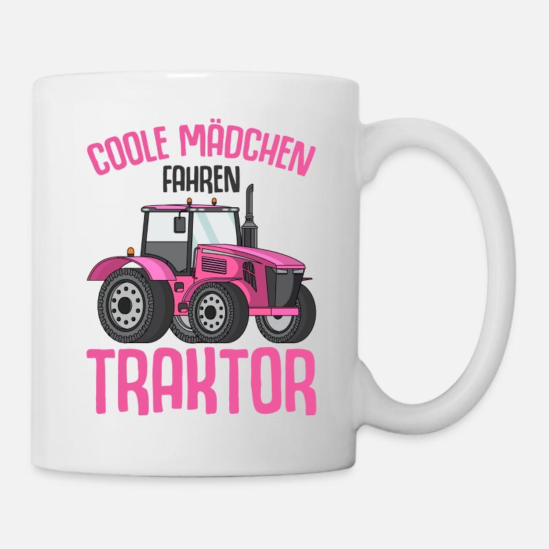 Traktor Mädchen - Tasse - Weiß