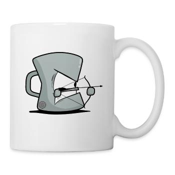 drôle, tir à l’arc, café, archer, arc - Mug blanc - blanc - Droite