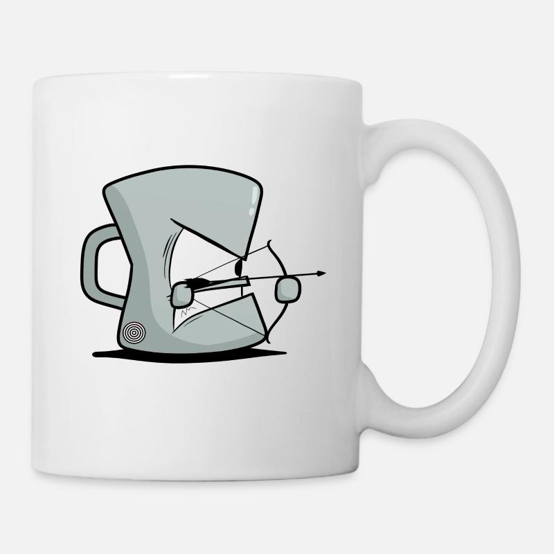 funny, archery, coffee, archer, bow - Mug - white
