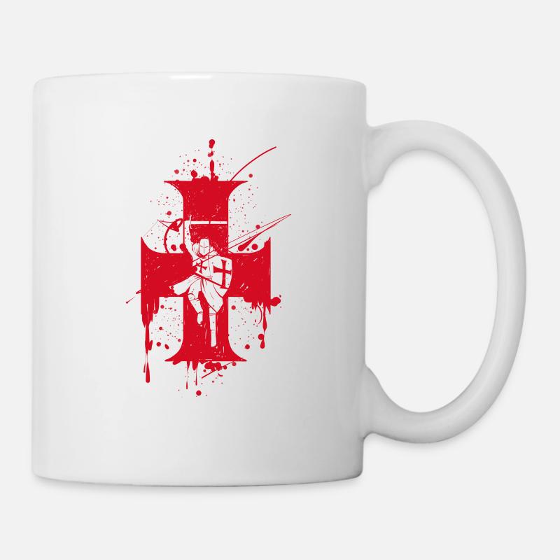 Croix et cheval Chevalier Templier - Mug blanc - blanc