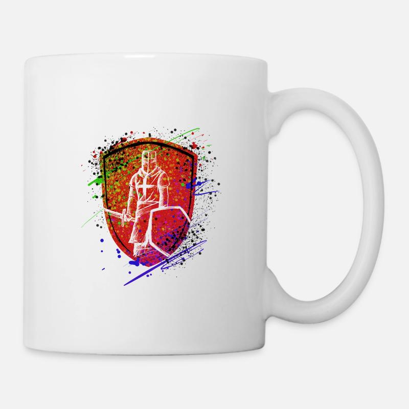 Schild Ritter Templer Krieger - Tasse - Weiß