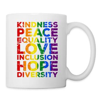LGBT LGBTQ Arc-en-ciel drapeau Equality Gay Pride - Mug blanc - blanc - Droite