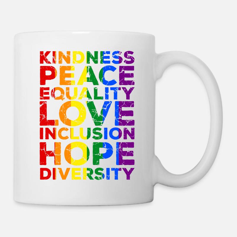 LGBT LGBTQ Arc-en-ciel drapeau Equality Gay Pride - Mug blanc - blanc