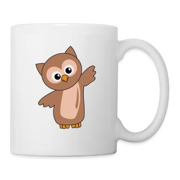 Hibou doux animaux pour enfants Hiboux oiseau - Mug blanc - blanc - Droite