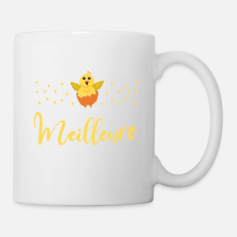 La vie est meilleure avec un poussin cadeau - Mug blanc - blanc
