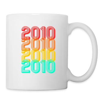 2010 geboren Kinder Retro 2010 Geburtstag Geschenk - Tasse - Weiß - Rechts