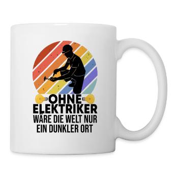 Elektriker Elektroniker Elektromeister Handwerker - Tasse - Weiß - Rechts