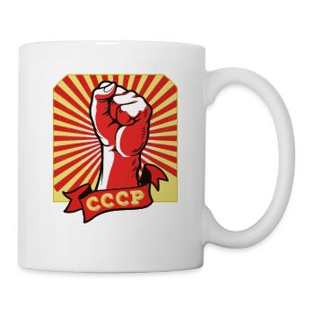 Erhobene Faust Russland UdSSR Russia Sowjetunion - Tasse - Weiß - Rechts