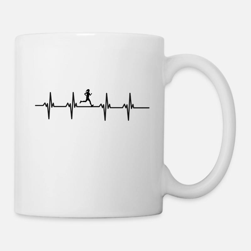 lopen,marathon, gezondheid, heartbeat, - Mug - white