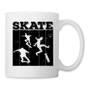 Skate, skaten, Skater, Skateboard - Tasse - Weiß - Rechts