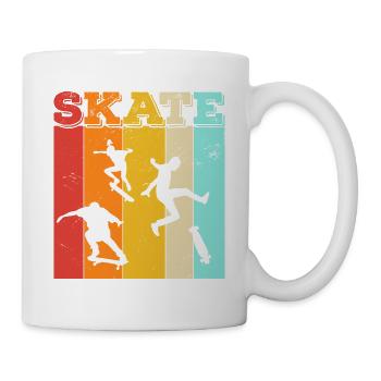 Skate, skaten, Skater, Skateboard - Tasse - Weiß - Rechts