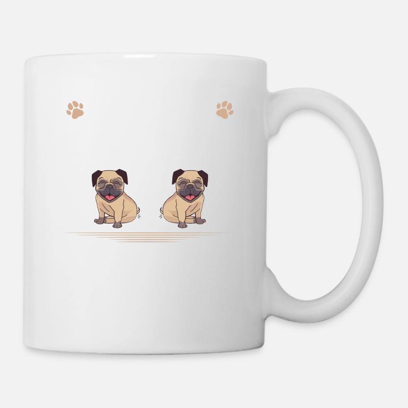 was ist besser als ein Mops zwei Möpse- Hunde - Tasse - Weiß