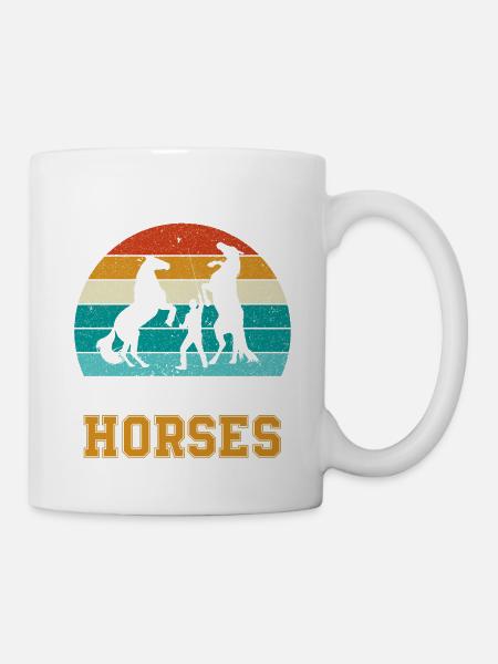 Cheval cheval fan de chevaux avec adage citation EN - Mug blanc - blanc