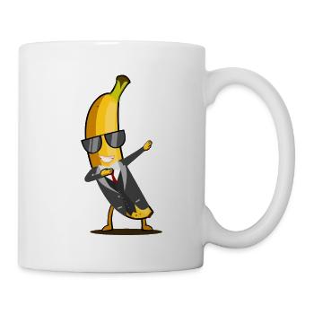 Banane mit Anzug - Dab lustige tanzende Frucht - Tasse - Weiß - Rechts