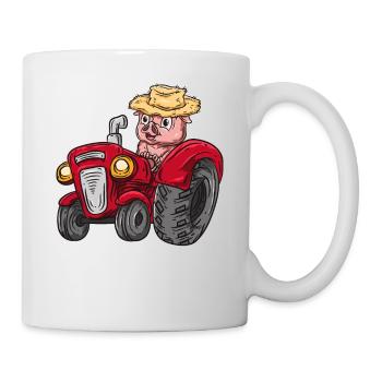 Tractor pig farmer - Mug - white - Right