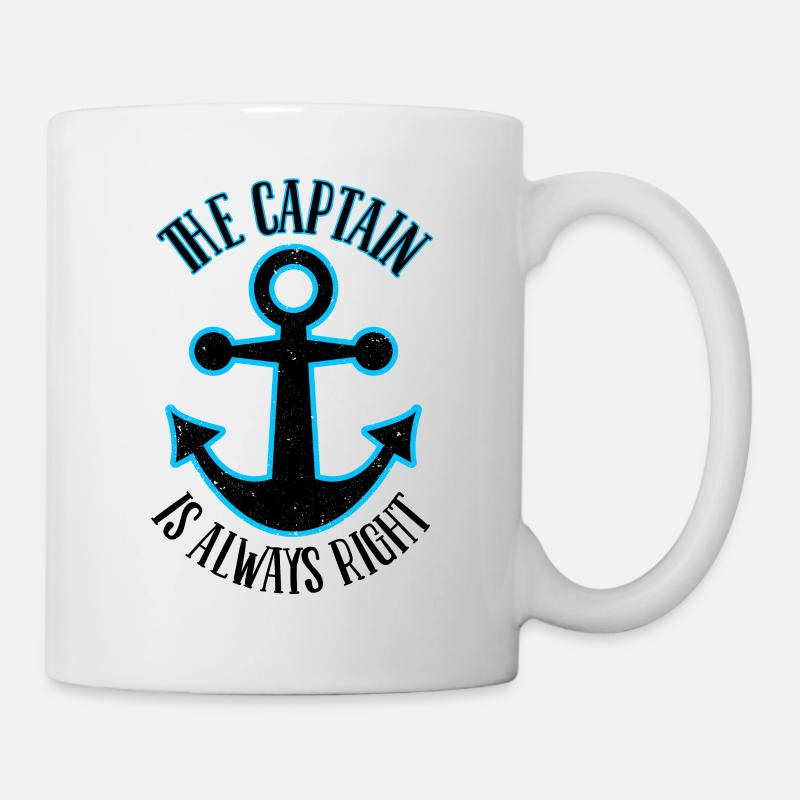 Bateau bateau capitaine capitaine de navire - Mug blanc - blanc