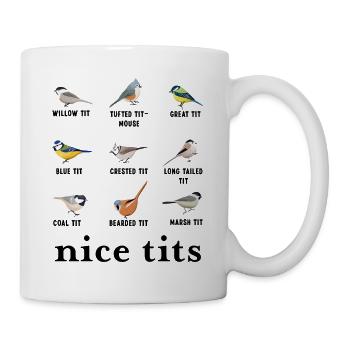 Belles mésanges Cadeau de Noël drôle pour l’observation des oiseaux - Mug blanc - blanc - Droite