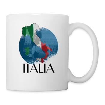 Italia , Italien ,Football, Fußball Fan Flagge - Tasse - Weiß - Rechts