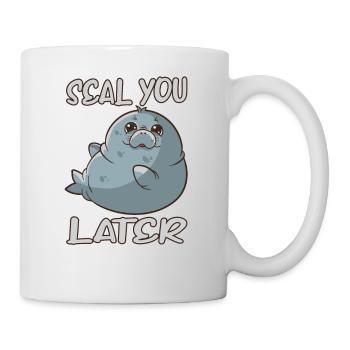 Seal you later Seehund Robbe Meerestier Tierschutz - Tasse - Weiß - Rechts