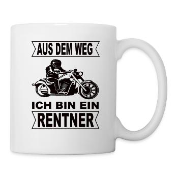 Aus dem Weg Ich Bin Rentner - Rente Motorrad Bike - Tasse - Weiß - Rechts