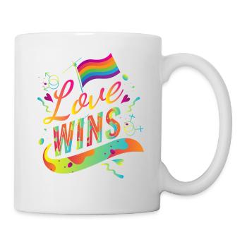 Love Wins LGBT Gay Pride CSD Gender Queer Trans - Mug blanc - blanc - Droite