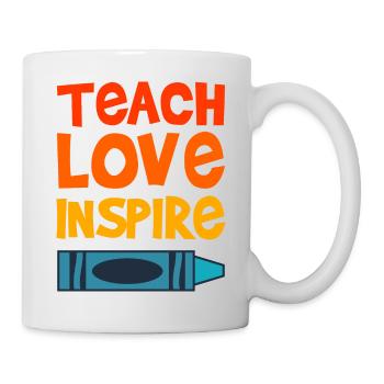 TEACH LOVE INSPIRE TEACHER QUOTE TEACHER FUNNY - Mug - white - Right