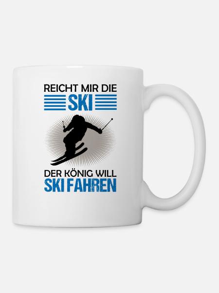 Skifahren Skifahrer Geschenk Lustiger Spruch - Tasse - Weiß