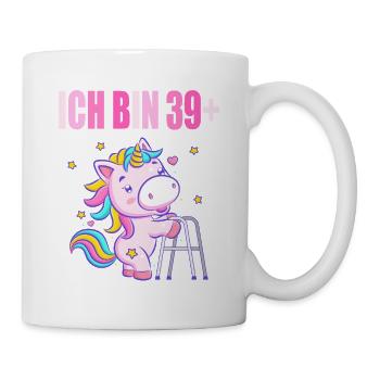 40 Jahre Einhorn ich bin 39+ 40. Geburtstag - Tasse - Weiß - Rechts