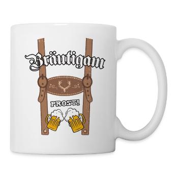 Bräutigam Lerderhose JGA Männer Tracht Bayern Bier - Tasse - Weiß - Rechts